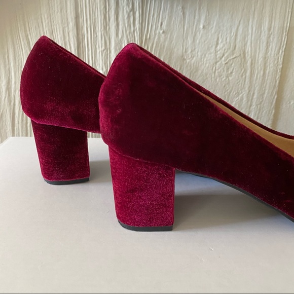 CL by Laundry Velvet Wine Block Heels Round Toe 7M - Picture 13 of 16